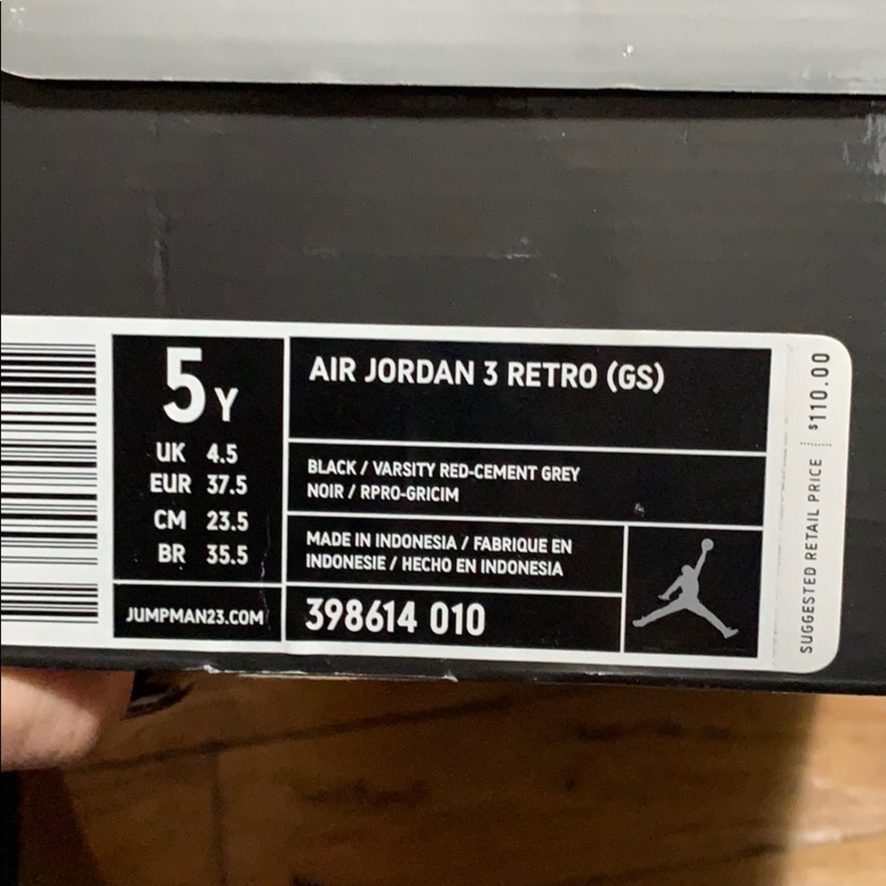 Air Jordan 3’s black cement